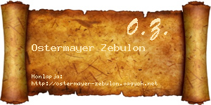 Ostermayer Zebulon névjegykártya